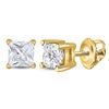 Image 1 : Princess Diamond Solitaire Stud Earrings 3/4 Cttw 14KT Yellow Gold