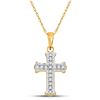 Image 1 : Round Diamond Cross Pendant 1/12 Cttw 10KT Yellow Gold