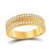 Image 1 : Round Diamond Wedding Wheat Band Ring 1/2 Cttw 14KT Yellow Gold