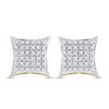Image 2 : Round Diamond Kite Square Earrings 1/5 Cttw 10KT Yellow Gold