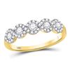 Image 1 : Round Diamond 5-stone Ring 1/2 Cttw 14KT Yellow Gold
