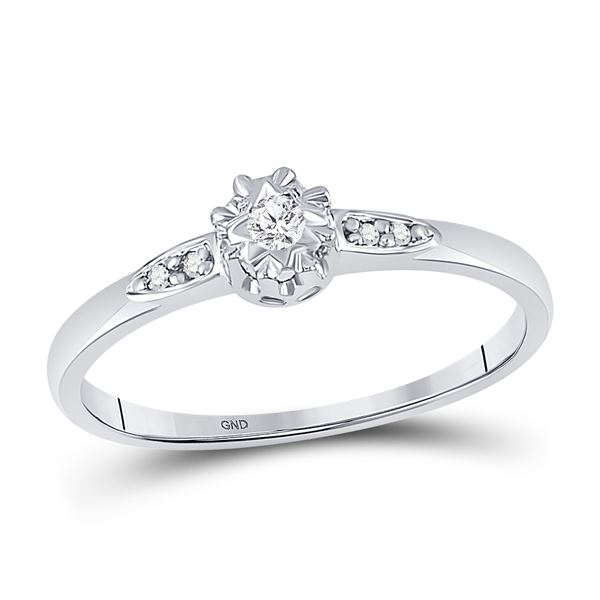 Diamond Solitaire Bridal Wedding Engagement Ring 1/20 Cttw 10KT White Gold