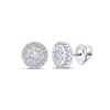 Round Diamond Halo Earrings 1/2 Cttw 10KT White Gold