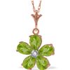 Genuine 2.22 ctw Peridot & Diamond Necklace 14KT Rose Gold - REF-30T2A