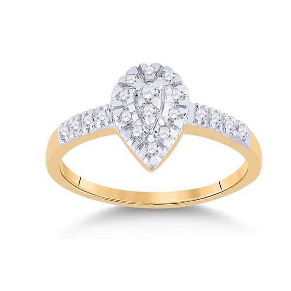 Round Diamond Teardrop Ring 1/5 Cttw 10KT Yellow Gold
