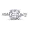 Image 2 : Round Diamond Square Cluster Ring 1/2 Cttw 10KT White Gold