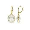 Genuine 36 ctw White Topaz Earrings 14KT Yellow Gold - REF-48N9R