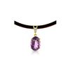 Genuine 7.56 ctw Amethyst & Diamond Necklace 14KT Yellow Gold - REF-35K5V