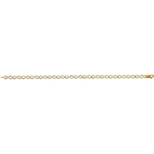 Round Diamond Infinity Tennis Bracelet 1/4 Cttw 10KT Yellow Gold