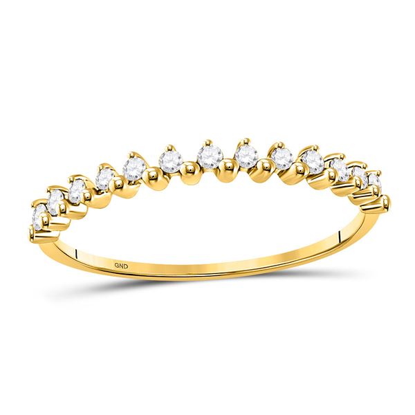 Round Diamond Stackable Band Ring 1/8 Cttw 10KT Yellow Gold