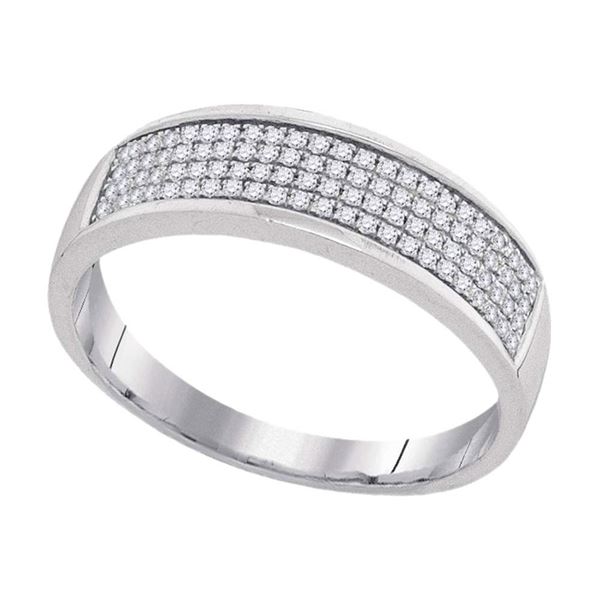 Round Diamond Pave Band Ring 1/4 Cttw 10KT White Gold