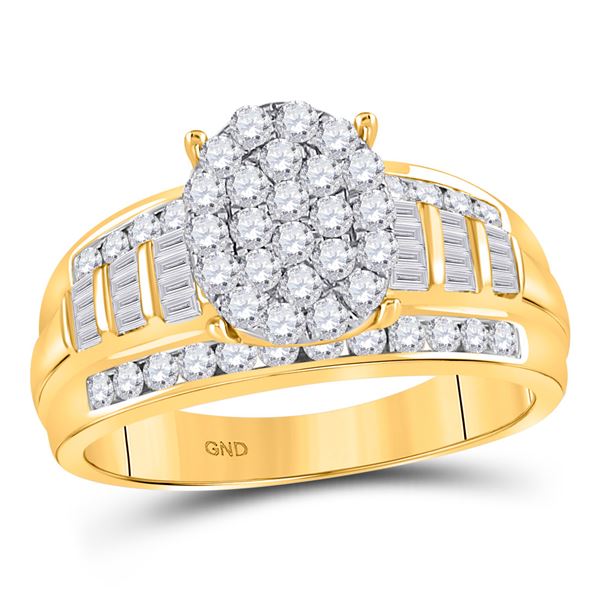 Diamond Oval Bridal Wedding Engagement Ring 1 Cttw 10KT Yellow Gold