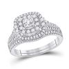 Image 1 : Bridal Wedding Ring Band Set 1 Cttw 14KT White Gold