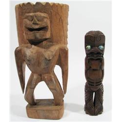 TWO MAORI ANCESTOR SCULPTURES