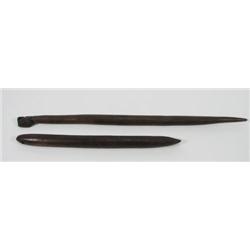 TWO EARLY CENTRAL AUSTRALIAN DIGGING STICKS