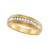 Round Diamond Two-tone Milgrain Wedding Anniversary Band Ring 1/4 Cttw 10KT Yellow Gold