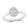 Image 1 : Round Diamond Oval Cluster Ring 1/6 Cttw 14KT White Gold