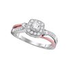 Diamond 2-tone Bridal Wedding Engagement Anniversary Ring 1/2 Cttw 10KT Two-tone Gold