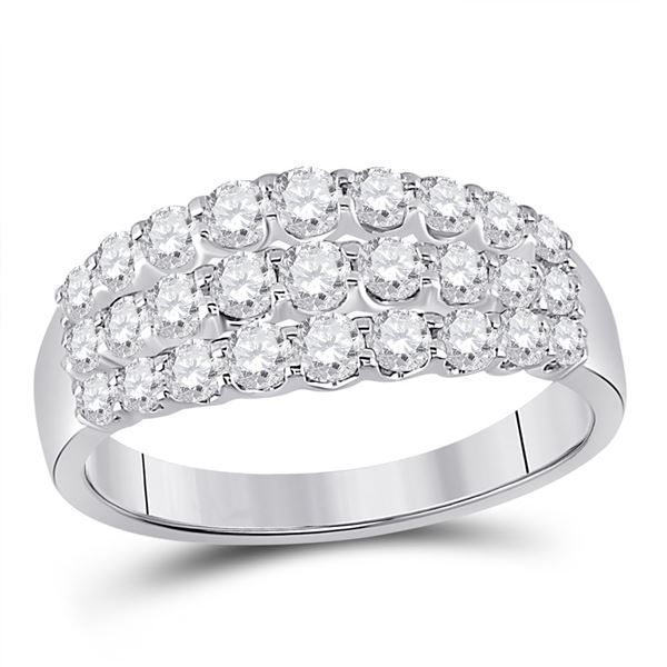 Round Diamond Anniversary Band Ring 1 Cttw 14KT White Gold