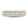 Image 2 : Round Diamond Triple Row Band Ring 1/2 Cttw 14KT Yellow Gold