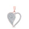 Round Diamond Modern Heart Pendant 1/3 Cttw 10KT Rose Gold