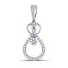 Image 1 : Round Diamond Heart Teardrop Cluster Pendant 1/10 Cttw 10KT White Gold