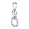 Image 2 : Round Diamond Heart Teardrop Cluster Pendant 1/10 Cttw 10KT White Gold