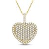 Round Diamond Heart Pendant 1-1/4 Cttw 14KT Yellow Gold