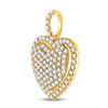 Image 2 : Round Diamond Heart Pendant 1-1/4 Cttw 14KT Yellow Gold