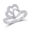 Round Diamond Heart Ring 1/5 Cttw 10KT White Gold