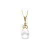 Genuine 7 ctw White Topaz Necklace 14KT Yellow Gold - REF-25T3A