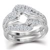 Round Diamond Wedding Wrap Ring Guard Enhancer 3/4 Cttw 14KT White Gold