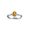 Genuine 0.46 ctw Citrine & Diamond Ring 14KT White Gold - REF-27A3K