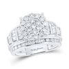Diamond Cluster Bridal Wedding Engagement Ring 2 Cttw Size 6 10KT White Gold