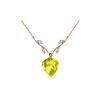 Genuine 10.77 ctw Lemon Quartz & Diamond Necklace 14KT Rose Gold - REF-39Z3N