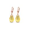 Genuine 10.20 ctw Citrine Earrings 14KT Rose Gold - REF-28M9T