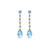 Genuine 23 ctw Blue Topaz Earrings 14KT Yellow Gold - REF-50K6V