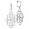 Image 1 : Round Diamond Petals Cocktail Dangle Earrings 1-3/8 Cttw 18KT White Gold