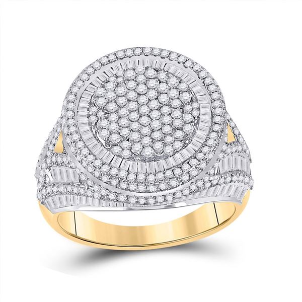 Baguette Diamond Circle Ring 3-3/4 Cttw 10KT Yellow Gold