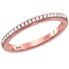 Image 1 : Round Diamond Single Row Stackable Band Ring 1/8 Cttw 14KT Rose Gold