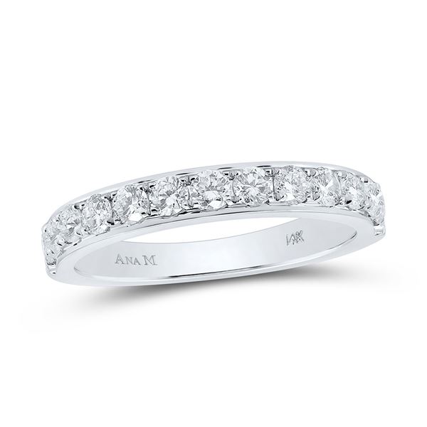 Round Diamond Wedding Single Row Band 1/2 Cttw 14KT White Gold