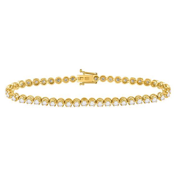 Round Diamond Classic Tennis Bracelet 4 Cttw 14KT Yellow Gold