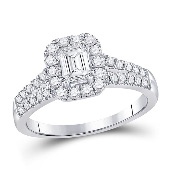 Solitaire Bridal Wedding Engagement Ring 1 Cttw 14KT White Gold