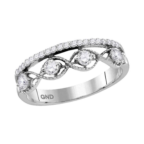 Round Diamond Band Ring 1/2 Cttw 10KT White Gold
