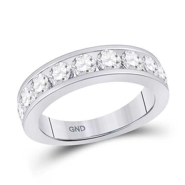 Round Diamond Wedding Single Row Band 1-3/4 Cttw 14KT White Gold
