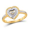 Image 1 : Round Diamond Heart Ring 1/4 Cttw 10KT Yellow Gold