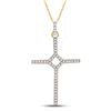 Image 1 : Round Diamond Cross Pendant 1/6 Cttw 10KT Yellow Gold