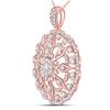 Image 2 : Round Diamond Mandala Circle Pendant 7/8 Cttw 14KT Rose Gold