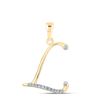 Image 1 : Round Diamond L Initial Letter Pendant 1/12 Cttw 10KT Yellow Gold