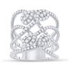 Image 1 : Round Diamond Abstract Strand Fashion Ring 1-1/2 Cttw 14KT White Gold